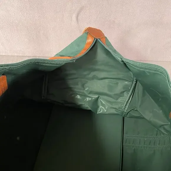 Vintage Ralph Lauren Polo Green Canvas Large Duffle Bag Weekend Travel Carry On - Picture 12 of 12